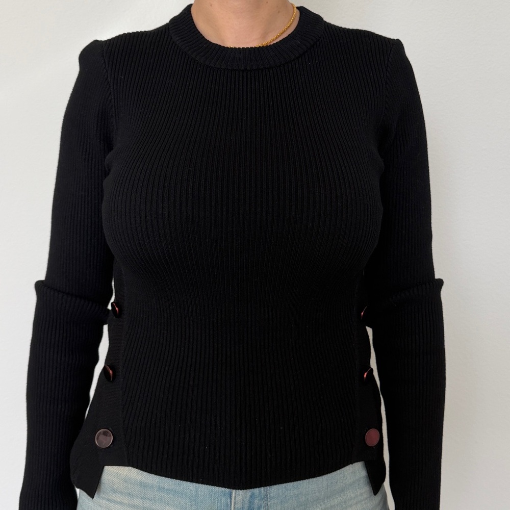Guess by Marciano Black Sweater with Copper Buttons